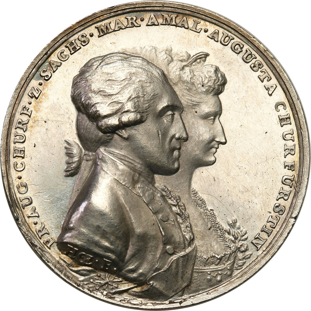 Niemcy, Saksonia. Medal  bierzmowania Marii Augusty 1793, srebro